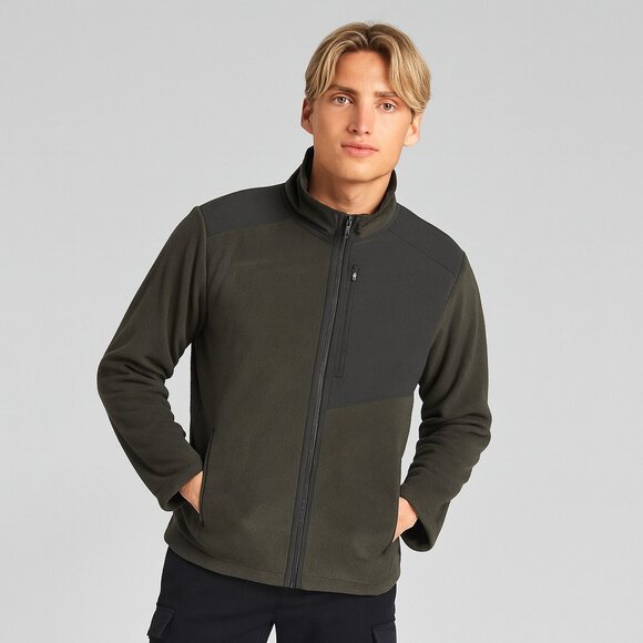 All in Motion Men’s Large Gray Full Zip Fleece Jacket Outdoor Gorpcore Warm Y2K - Picture 1 of 6
